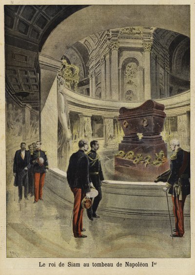 El Rey de Siam visitando la tumba de Napoleón I, París, 1897 de French School