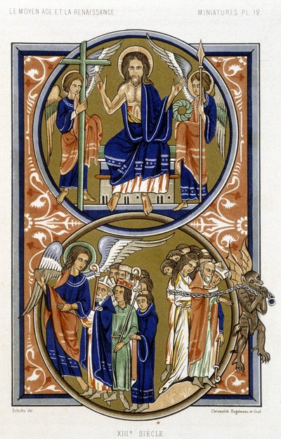 El Juicio Final - Facsímil de una miniatura del Salterio de San Luis de French School