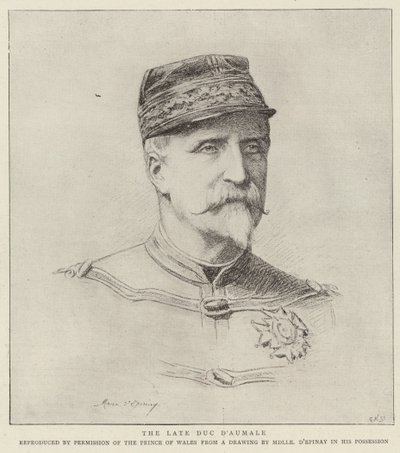 El difunto Duque de Aumale (litografía) de French School