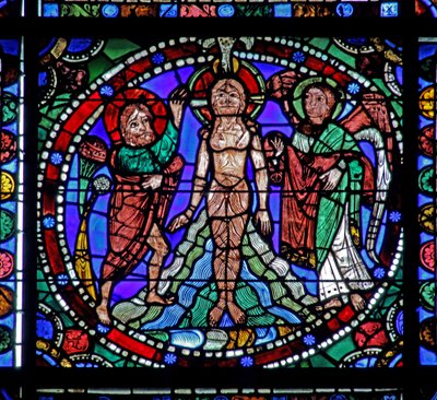 La vida de Cristo: El bautismo en el Jordán de French School