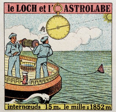 El Loch y el astrolabio, instrumentos de navegación de French School