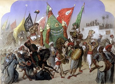 El Mahmal: Retorno de la Alfombra Sagrada de La Meca - en "Egipto Moderno", por Henri de Monte, v.1870 de French School