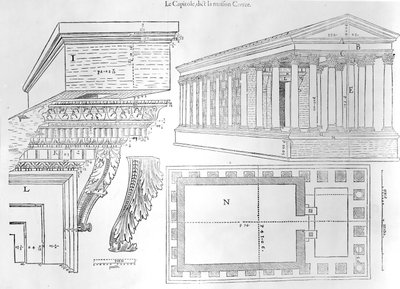 La Maison Carrée, ilustración de Discours historial de lantique et illustre cite de Nismes de Jean Poldo d