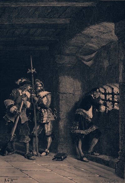 El hombre de la máscara de hierro, de "Historia de Francia (Vol. IV)" de Guizot (grabado) de French School
