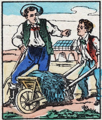 El horticultor. Grabado en "La chanson des metier". Imágenes de Epinal, finales del siglo XIX. Colección privada. de French School