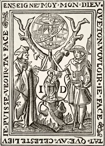 The Marque of Jehan St Denis, Parisien Bookseller, de Science and Literature in The Middle Ages por Paul Lacroix pub. Londres 1878 de French School
