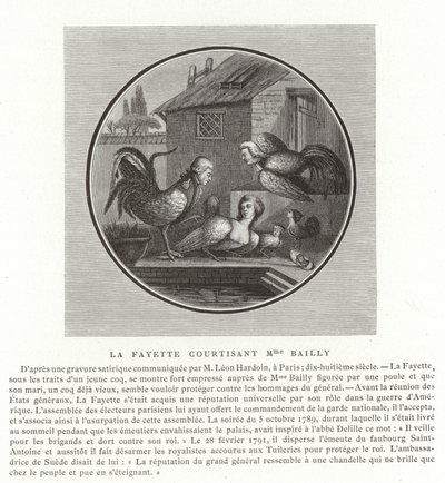 El marqués de Lafayette cortejando a Madame Bailly de French School