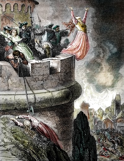 La masacre de los valdenses de Mérindol en 1545, 1866 de French School