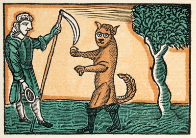 El Gato con Botas de Historias o Cuentos del Pasado contados por Mamá Ganso, Con Moralejas, por M Perrault, pub. 1925 de French School