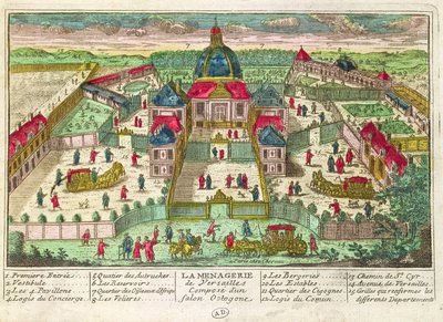 La Menagerie y el Salón Octagonal en Versalles de French School