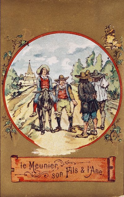 El molinero, su hijo y el burro, c.1880 de French School