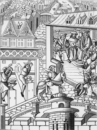 La Casa de la Moneda, después de un grabado en De lInstitution de la Chose Politique, una traducción de la obra latina de Francis Patricius, publicada en 1520 de French School