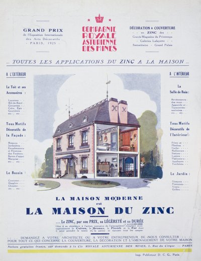 La Casa Moderna es una Casa de Zinc, anuncio de la revista L