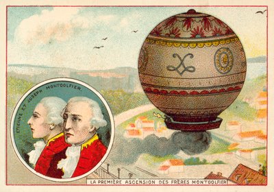 El primer ascenso en globo de los hermanos Montgolfier de French School