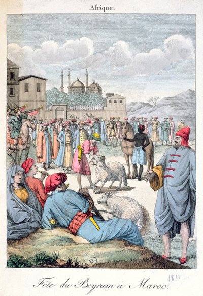El Festival Musulmán de Eid-el-Kabir en Marruecos, 1811 de French School