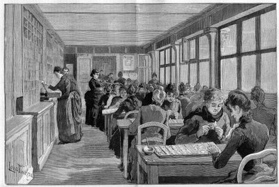 El taller de clasificación de bonos de Panamá en París en 1888 de French School