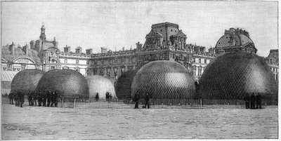 El Parc des Ballons instalado en las Tullerías durante el festival de París en 1888. de French School