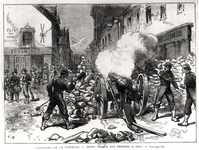 La Comuna de París: Una barricada en Issy, 2 de mayo de 1871 de French School