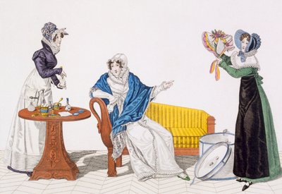 La cura perfecta o, El sombrero de Longchamp, lámina 113 de Le Bon Genre, principios del siglo XIX de French School
