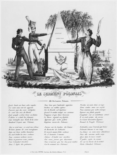 El juramento polaco, canción de los lanceros polacos, c.1830 de French School