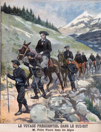 El viaje presidencial en el sureste - Presidente francés Félix Faure en los Alpes de French School