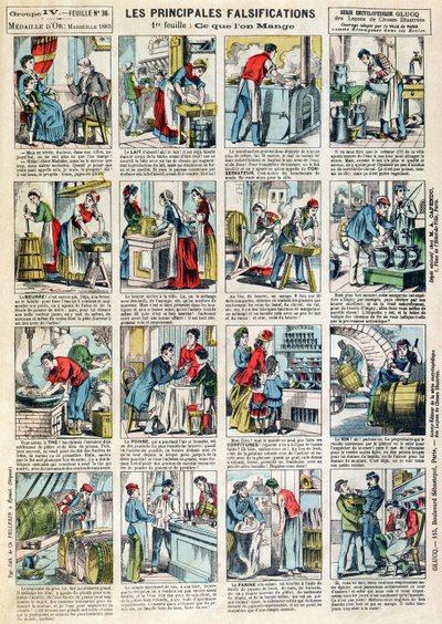 Las principales formas de adulteración nutricional, c.1883 de French School