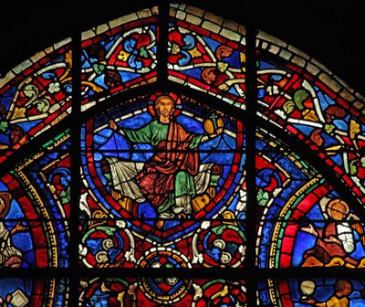 La ventana del Hijo Pródigo: Cristo - Majestas Domini de French School