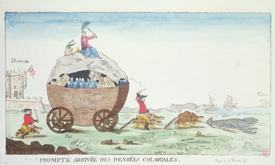 La pronta llegada de bienes coloniales, 1807 de French School