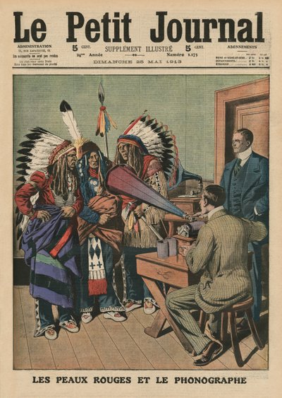 Los pieles rojas y el fonógrafo, ilustración de la portada de 