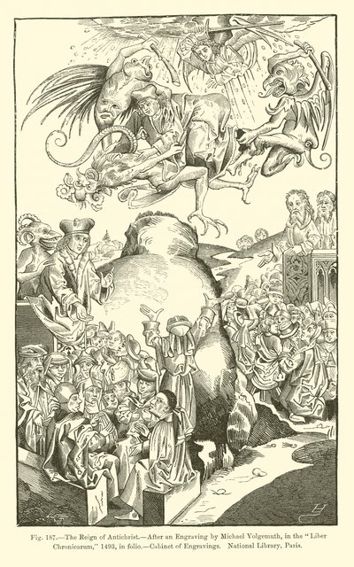 El reinado del Anticristo (grabado) de French School