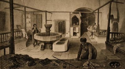 La sala de descanso de los baños tártaros, publicado por Auguste Bry de French School