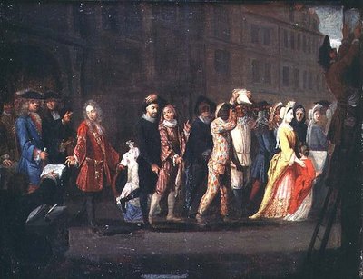 El regreso de los comediantes tras la supresión de la Comédie Italienne, 1697 de French School