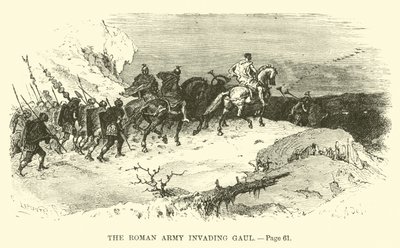 El ejército romano invadiendo la Galia de French School