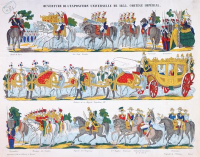 El Cortejo Real en la Inauguración de la Exposición Universal en 1855 de French School