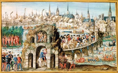 Festival de la Entrada Real de Enrique II (1519-59) en Rouen, 1 de octubre de 1550 de French School