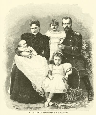 La familia imperial rusa (grabado) de French School