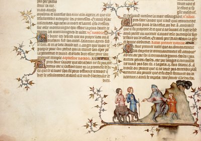 El Sacrificio de Isaac, de La Biblia de Jean de Sy, c.1355 de French School
