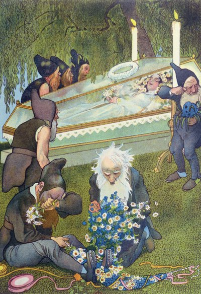Los siete enanitos llorando a Blancanieves, 1911 de French School