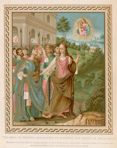 La Sibila de Tiburtis anunciando a Augusto la llegada de Jesucristo de French School