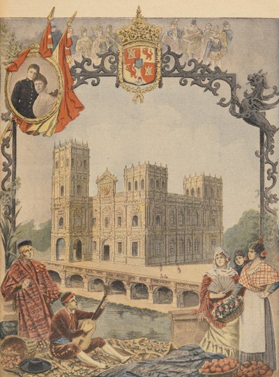 El pabellón español en la Exposición Universal de 1900, París, ilustración de Le Petit Journal, 4 de marzo de 1900 de French School