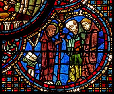 La ventana de San Lubin: sus meditaciones son interrumpidas por dos monjes de French School