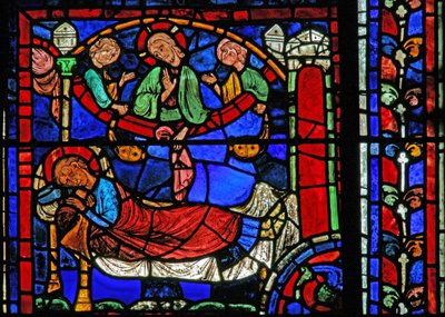 Ventana de San Martín: Cristo aparece en un sueño al santo de French School