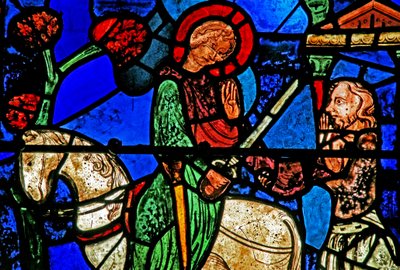 Ventana de San Martín: el santo divide su manto de French School
