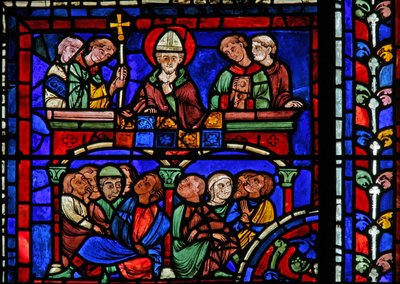 Ventana de San Martín: el santo predicando de French School