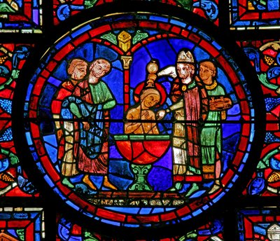 Ventana de San Martín: el bautismo del santo de French School