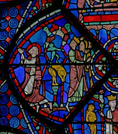 La ventana de San Tomás: mientras reza, un demonio rompe estatuas paganas de French School