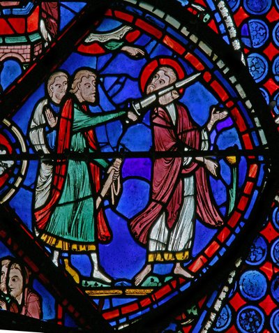 La ventana de San Tomás: atacado por un sacerdote del sol con una espada de French School
