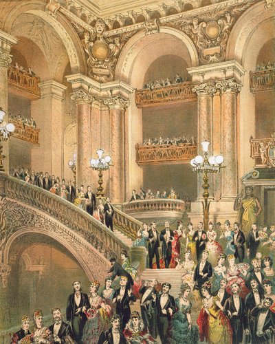 La escalera de la ópera, c.1875 de French School