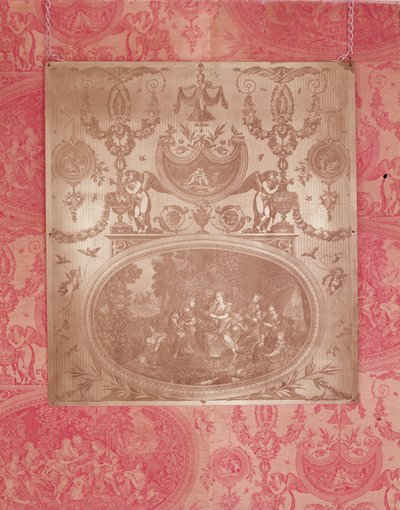 La historia de Telémaco, placa para impresión en tela de Jouy de French School