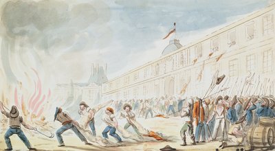 La Toma de las Tullerías, 10 de Agosto de 1792 de French School